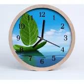 Tulup Holzuhr 20fi cm wanduhr - Blätter Natur