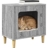 vidaXL Katzenhaus Graues Sonoma 51 x 30 x 52 cm Holzwerkstoff