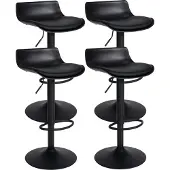 CLP 4er Set Barhocker Aveiro Kunstleder, Farbe:schwarz