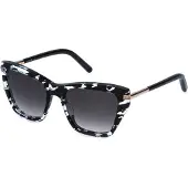 Furla SFU983 Damen-Sonnenbrille Vollrand Butterfly Kunststoff-Gestell, schwarz