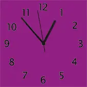 Wallario Design Wanduhr Lila aus Echtglas, Größe 30 x 30 cm