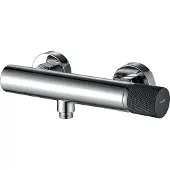 Kuchinox BADLAND Brausearmatur Wasserhahn PEROS Brausebatterie für Badezimmer in Chrom-Schwarz