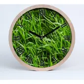 Tulup Holzuhr 20fi cm wanduhr - schwarze Spitzen - Gras
