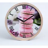 Tulup Holzuhr 25fi cm wanduhr - schwarze Spitzen - Kekse