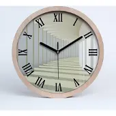 Tulup Holzuhr 25fi cm wanduhr - schwarze Spitzen - Gang