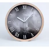 Tulup Holzuhr 25fi cm wanduhr - weiße Spitzen - Löwenzahn Samen