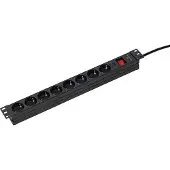 As Schwabe as-Schwabe 8-fach Steckdosenleiste RACK 19 Zoll 3m Netzwerk Mehrfachsteckdose