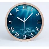 Tulup Holzuhr 25fi cm wanduhr - weiße Spitzen - Unterwasserwelt