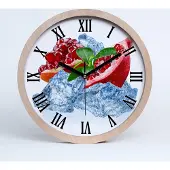 Tulup Holzuhr 30fi cm wanduhr - schwarze Spitzen - Granatapfel Eis