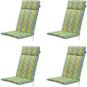 Madison - Gartenstuhlauflage High Back Siem gelb - Ca. 120x50 cm - 4er-Set