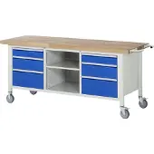 RAU Fahrbare Werkbank 8564, B2000xT700xH880mm, 6x Schublade-TA