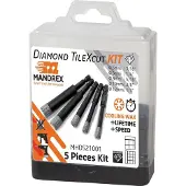 MANDREX Diamant Zentrierbohrer Set TileXCut 5tlg. D5,6,8,10,12mm