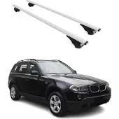 Omtec Dachträger Gepäckträger für BMW X3 2004-2011 Grundträger Querträger Grau 2tlg