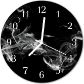 Tulup Glasuhr Wanduhr Küchenuhr Echt-Glas 30fi cm Rauch schwarz