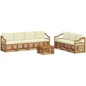 Syfax Sofagarnituren 8 pcs Natur und Creme Massivholz Akazie