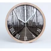 Tulup Holzuhr 20fi cm wanduhr - weiße Spitzen - Brooklyn Brücke