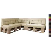 Sunnypillow Palettenkissen Verona gesteppt 8er Set Ecru
