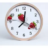 Tulup Holzuhr 30fi cm wanduhr - Erdbeer-Frucht