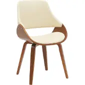 CLP Esszimmerstuhl Vangale gepolstert mit Rückenlehne und Bugholzgestell walnuss/creme Material Kunstleder