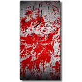 Tulup Glasuhr Wanduhr Küchenuhr Echt-Glas 30x60 Muster Rot