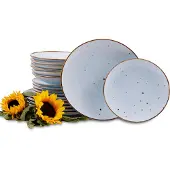 Konsimo Tafelservice ALUMINA für 6 Personen (18 Tlg.), Blau, Porzellan, Elegant, 30x30x32.5 cm
