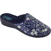 Adanex Damenhausschuhe Silvia 29158 blau mit Blumen