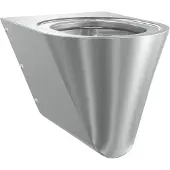 Kwc T-WC, CAMPUS, Edelstahl, Wandhängend, 360x353x500 mm, ohne Sitz