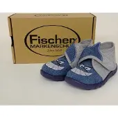 Fischer Jungen Hausschuh Haikopf mit Klettverschluss blaugrau 20