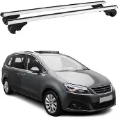 Omtec Dachträger Grundtäger für Seat Alhambra mk2 2010-2020 75kg Alu Silber 2 tlg