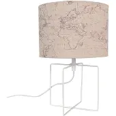 Clayre & Eef Tischlampe Ø 22x34 cm Beige Weiß Eisen