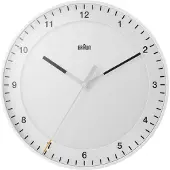 Braun Klassische Quarz-Wanduhr in Weiß / präzises Leisegangwerk / Sekundenzeiger mit Floating-Effekt (ohne Ticken) / gehärtetes Glas / 30 cm