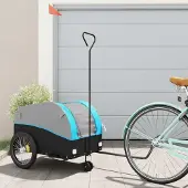 vidaXL Fahrradanhänger Schwarz und Blau 45 kg Eisen 94149