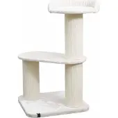 Ebi & Ebi Kratzbaum Berlin Creme für Katzen mit bequemer Liegefläche und Hängematte 68x68x118 cm
