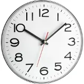 TFA-Dostmann Wanduhr, analog, schmaler Rahmen, silber, 60.3017,