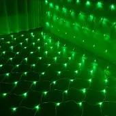 ROSNEK 3X2M LED Lichternetz Lichtervorhang Innen Party Garten Lichterkette Weihnachtsbeleuchtung, Grün