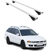 Omac Dachträger Gepäckträger für Mitsubishi Galant Kombi 1997-2005 Metall Grau