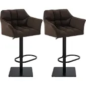CLP 2er Set Barhocker Damaso Stoffbezug schwarz/braun