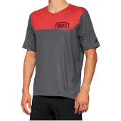 100% Airmatic Short Sleeve Jersey XL Charcoal/Racer Red - komfortables Trail-....