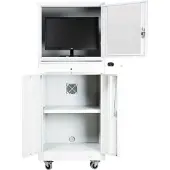 Proregal Industrie-PC-Schrank BEAR auf Rollen | HxBxT 170x68x60cm | Weiß