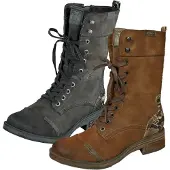 Mustang Damen Stiefeletten Stiefel Schnürboots 1293-519, Größe:37 EU, Farbe:Grau