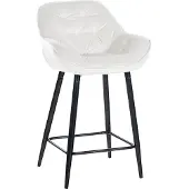 CLP Barhocker Gibson Samt, Sitzhöhe 76 cm cremeweiß