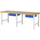 RAU Werkbank höhenverstellbar 7001A1, B2500xT900xH790-1140mm, 1x Schublade-TA