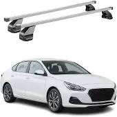 Menabo Dachträger Grundtäger für Hyundai i30 Fastback 2016-2023 75kg Silber 2x