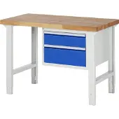 RAU Werkbank höhenverstellbar 7123A1, B1250xT700xH790-1140mm, 2x Schublade-TA
