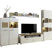 Innostyle Fun Plus Wohnwand Holzwerkstoff/Eiche Altholz Weiß/Braun