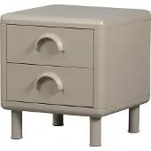 Woood rune kommode/nachttisch 2 schubladen metall sand
