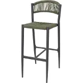 Bolero Eden PE Twist Rattan Outdoor Barhocker Grün (2 Stück)