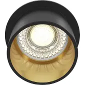 Maytoni Reif Spot Einbauleuchte DL050-01GB - Strahler mit Basic Design 1xGU10, Schwarz mit Gold, aus Aluminum, 50 W, IP20 exkl. Leuchtmittel