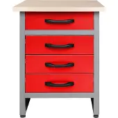 Ondis24 Werkbank "Bernd" Set, höhenverstellbar, 4 Schubladen, ca. 60x60x85 cm