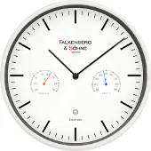 Miraval Funkwanduhr Lautlos ohne Ticken japanisches Quarzuhrwerk 25 cm DCF77 Funkuhr hochwertiges Zifferblatt Weiß Thermometer Hygrometer Luftfeuchtigkeit Temperaturanzeige